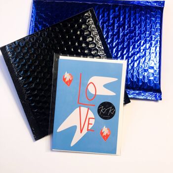 Love - Abstracts Blue: Carte de mariage, anniversaire, carte d'amour, carte de Saint Valentin 2