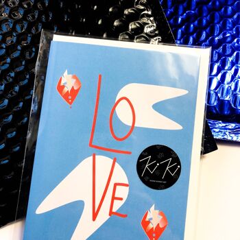 Love - Abstracts Blue: Carte de mariage, anniversaire, carte d'amour, carte de Saint Valentin 3
