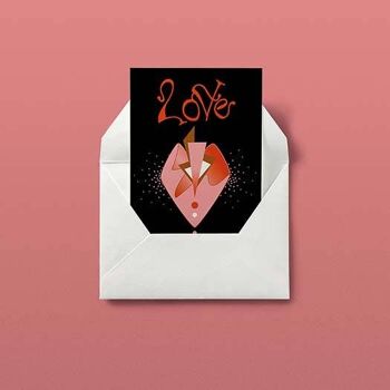 Love Heart - Ornate Black: Carte de mariage, anniversaire, carte d'amour, carte de Saint Valentin 1