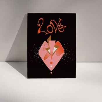 Love Heart - Ornate Black: Carte de mariage, anniversaire, carte d'amour, carte de Saint Valentin 2