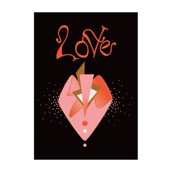 Love Heart - Ornate Black: Carte de mariage, anniversaire, carte d'amour, carte de Saint Valentin 3