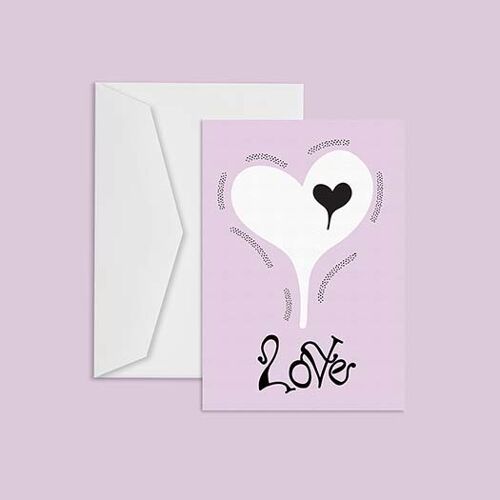 Love - Violet Pastel: Carte de mariage, anniversaire, carte d'amour, carte de Saint Valentin