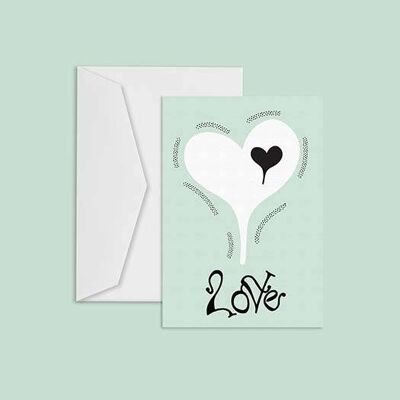 Love - Green Pastel: carta di matrimonio, anniversario, carta d'amore, carta di San Valentino