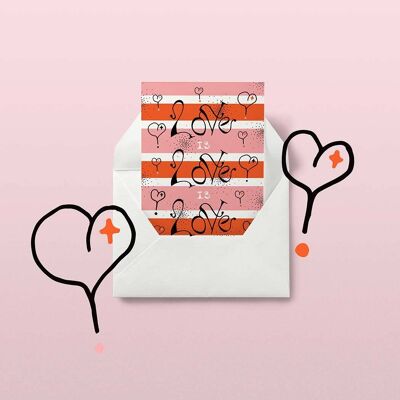Love Is Love is Love: Tarjeta de boda, aniversario, tarjeta de amor, tarjeta del día de San Valentín
