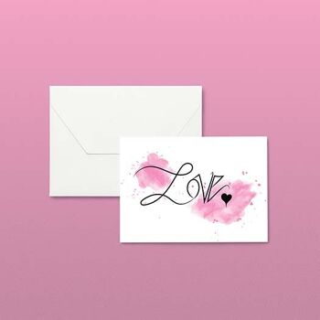 Love Script - Pink: Carte de mariage, anniversaire, carte d'amour, carte de Saint Valentin 1