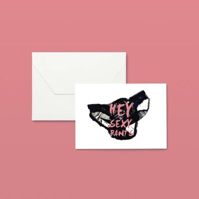 Hey Sexy Pants - Pink: Wedding card, anniversary, love card, Valentine's card