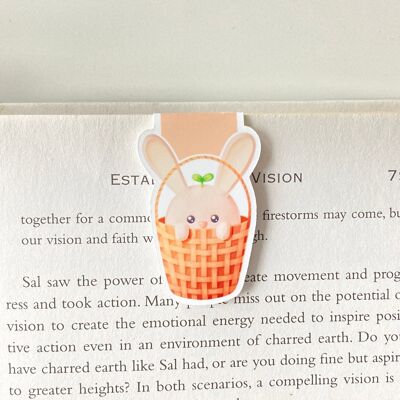 Easter Bunny In A Basket Magnetic Bookmark | Easter Stationery