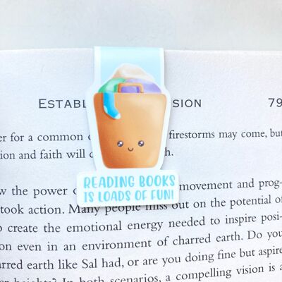 Reading Books Is Loads Of Fun Magnetic Bookmark | Cute Stationery | Page Marker