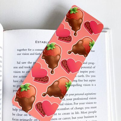 Chocolate Strawberries Bookmark | Valentines Day Stationery
