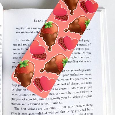 Chocolate Strawberries Bookmark | Valentines Day Stationery