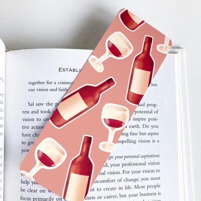 Wine And Wine Glasses Bookmark | Valentines Day Stationery