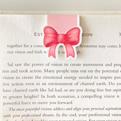 Pink Bow Magnetic Bookmark | Valentines Day Stationery