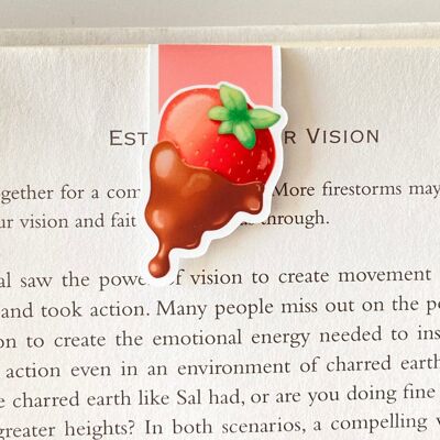 Chocolate Strawberry Magnetic Bookmark Valentines Day Stationery