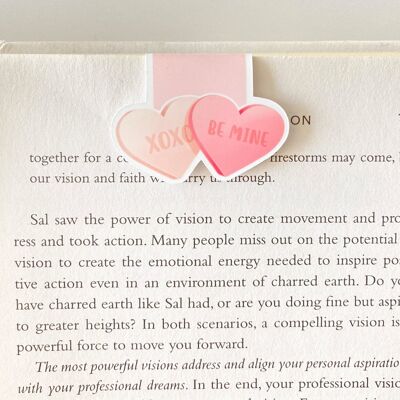 Candy Hearts Magnetic Bookmark | Valentines Day Stationery