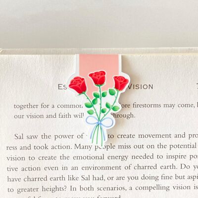 Roses Bouquet Magnetic Bookmark | Valentines Day Stationery