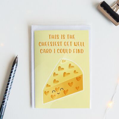 Cheesy Get Well Card, Funny Greeting Card, - 1 Card