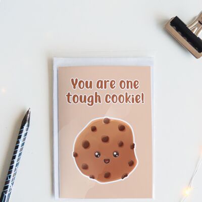 Tough Cookie Get Well Card, Funny Greeting Card, - 1 Card