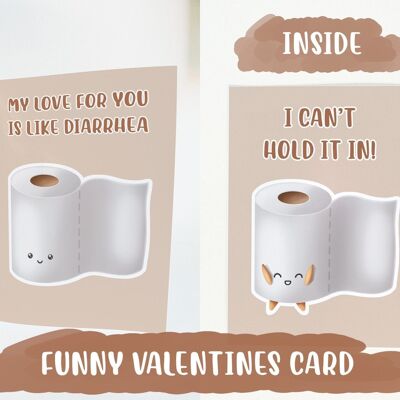 My love for you is like diarrhea Valentines Day Card | Funny Greeting Card