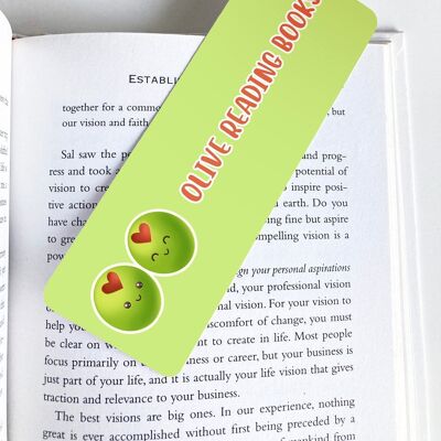 Olive Bookmark, Page Marker, Cute Stationery, Book Lover Gift,