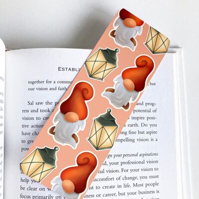 Gnomes And Lanterns Bookmark, Page Marker, Cute Stationery, Book Lover Gift,