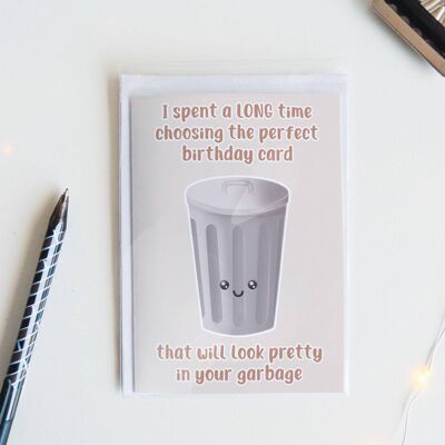 Garbage Birthday Card, Funny Greeting Card - 1 Card