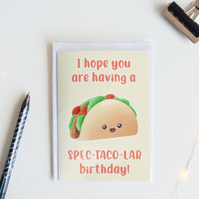 Taco Birthday Card, Funny Greeting Card, - 1 Card