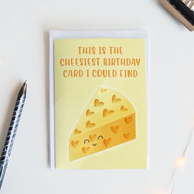 Cheese Birthday Card, Funny Greeting Card, - 1 Card