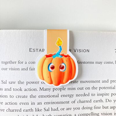 Octopus In A Pumpkin Magnetic Bookmark | Cute Stationery | Page Marker