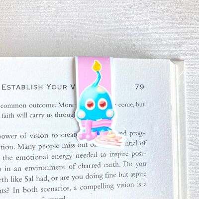 Octopus Ice Skating Magnetic Bookmark | Cute Winter Stationery | Page Marker
