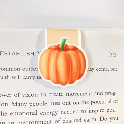 Pumpkin Magnetic Bookmark | Cute Cottagecore Stationery | Page Marker
