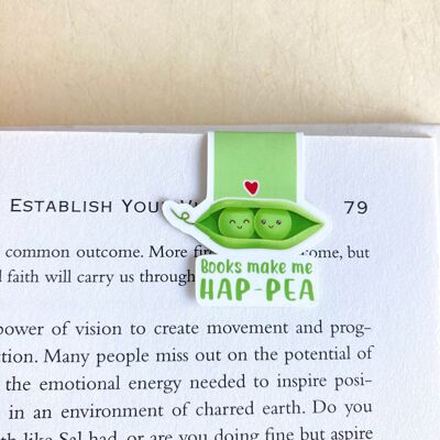 Peas In A Pod Magnetic Bookmark | Cute Food Stationery | Page Marker