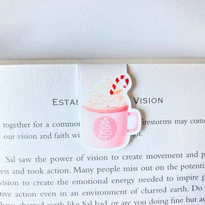 Hot Cacao Magnetic Bookmark | Cute Winter Stationery | Page Marker