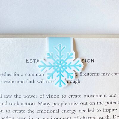 Snowflake Magnetic Bookmark | Cute Winter Stationery | Page Marker