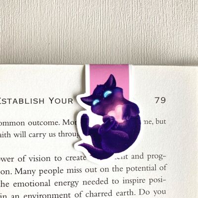 Black Cat Magnetic Bookmark | Cute Stationery | Page Marker