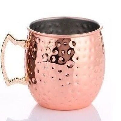 HAMMERED COPPER MUG WITH HANDLE