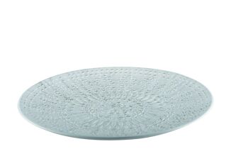 Plateau rond bois blanc patine 45cm 1