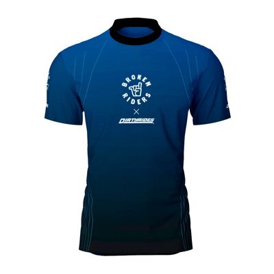 Men's short sleeve blue Contour design MTB jersey