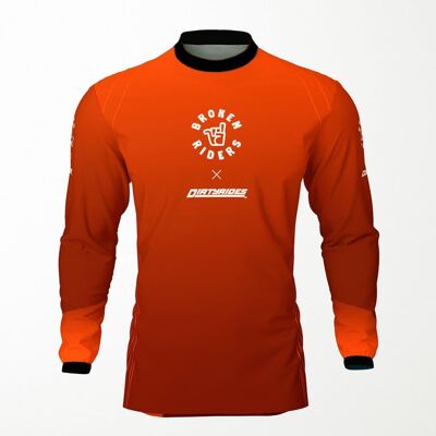 Men's orange Contour design MTB jersey
