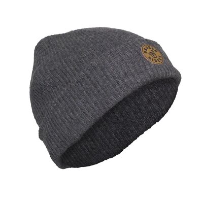 Broken Riders logo patch dark grey merino beanie