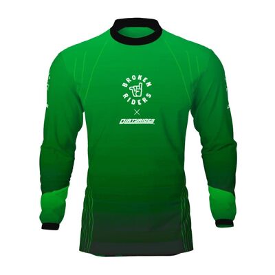 Men's green Contour design MTB jersey