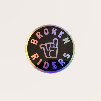 Broken Riders logo holographic sticker