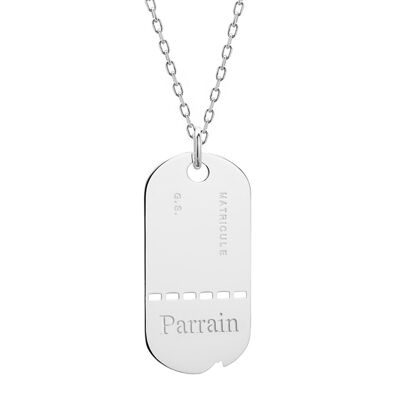 Collier GI argent 925 homme - gravure PARRAIN