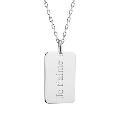 Men's 925 silver necklace - I LOVE YOU engraving