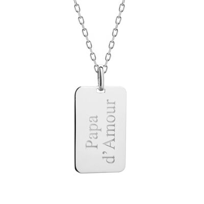 Men's 925 silver necklace - PAPA D'AMOUR engraving