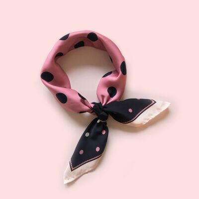 Pink Polka Dot Square Scarf