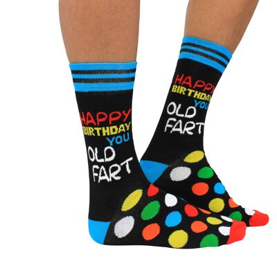 Happy birthday old fart -  1 pair of cockney spaniel socks