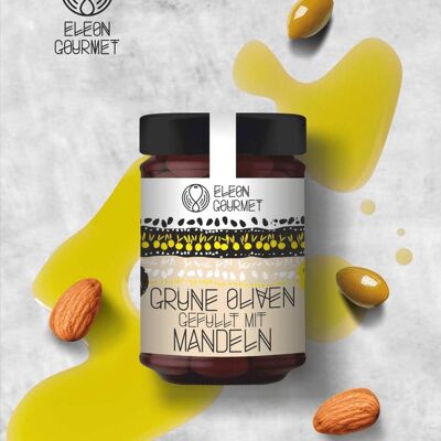 Oliven grün gefüllt mit mandeln 200g