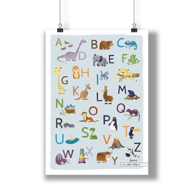 Affiche ABC - Alphabet des animaux A3