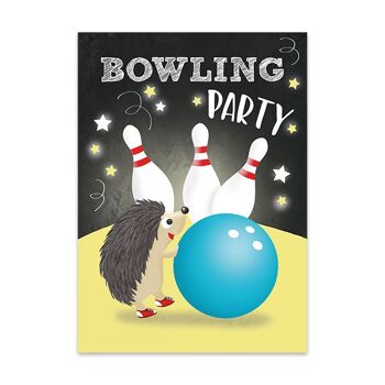 Cartes d'invitation au bowling fête de bowling anniversaire des enfants