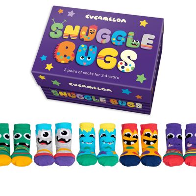 Snuggle bugs - giftbox of 5 pairs of cucamelon socks age 2-4 years